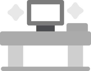 Ofis Binası Simgesi, Basit Web Vektörü İllüstrasyonu