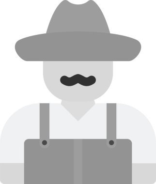 Çiftçi Simgesi, Basit Web Vektörü İllüstrasyonu