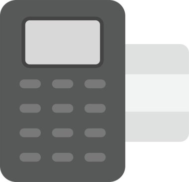 POS Terminal Simgesi, Basit Web Vektörü İllüstrasyonu