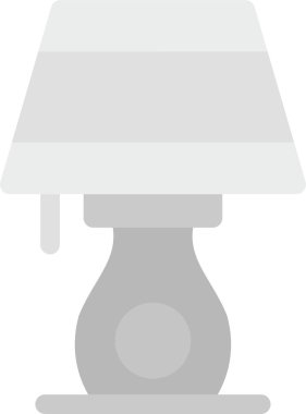 Işık lambası vektör simgesi. biçim düz sembol, beyaz renk, yuvarlak açılar, gri arkaplan.