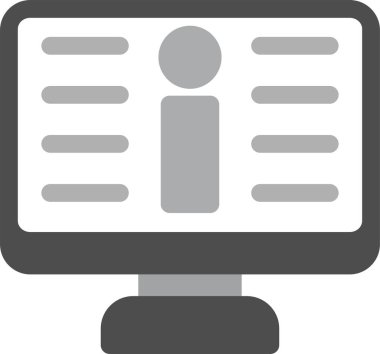 iş bilgisayarı dizüstü bilgisayar simgesi ana hat biçiminde