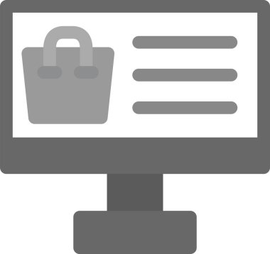 Alışveriş ekommerce çevrimiçi simgesi ana hatlar biçiminde