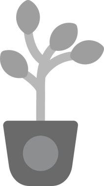 çiçek saksısı simgesi ana hat biçiminde