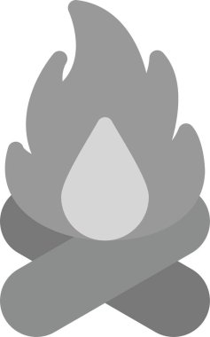 Kış Ateşi Simgesi, Basit Web Vektörü İllüstrasyonu