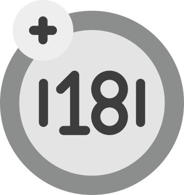 Yaş Sınırı Simgesi, Basit Web Vektörü İllüstrasyonu