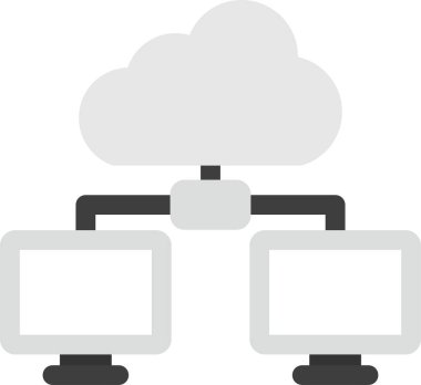 Ana hatlar biçiminde bulut hesaplama ağı simgesi