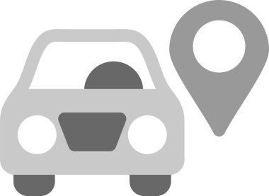 taksi haritası pin simgesi katı biçiminde