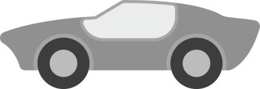 Spor Araba Simgesi, Basit Web Vektörü İllüstrasyonu