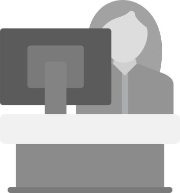 hacker bilgisayar simgesi katı biçimli