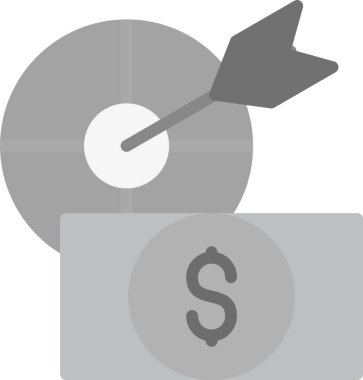 Ok simgesi ile dolar işareti, basit vektör illüstrasyonu