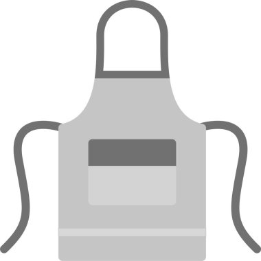 Önlük pişirme mutfak simgesi ana hatlarıyla