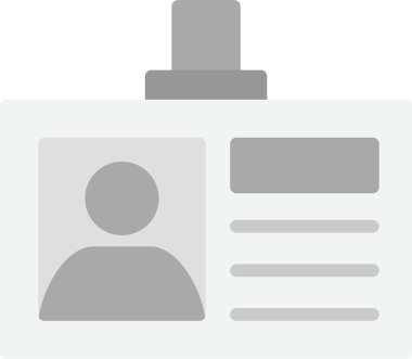 Kimlik kartı simgesi. Web için basit kimlik kartı vektör simgeleri çizimi