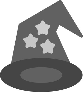 Sihirbaz şapkası sihirbazı sihirli simgesi düz stil