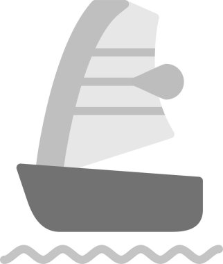 yelkenli ikonu, basit tasarım illüstrasyonu