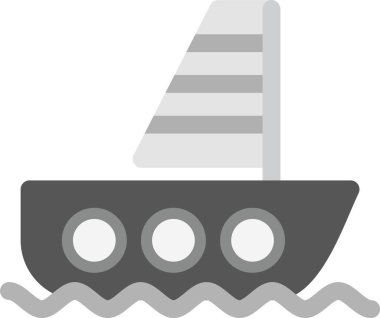 Gemi simgesi, vektör illüstrasyonu