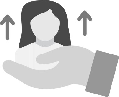 El sıkışma ikonu vektör illüstrasyonuna sahip iş kadını