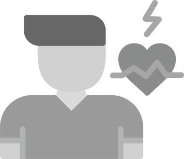 Doktor vektör simgesi. Stil iki renkli düz sembol, gri ve siyan renkleri, yuvarlak açılar, beyaz arka plan.