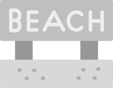 Yaz plajı tatil simgesi doldurulmuş ana hatlarıyla