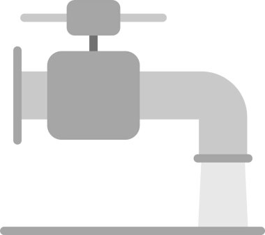 Musluk suyu ikonu. Beyaz üzerinde izole edilmiş web tasarımı için su musluğu vektör simgesinin özet çizimi