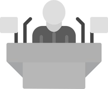 izleyici konferansı izleyici simgesi düz stil