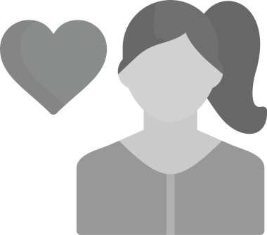 İki kalp ikonu vektörü olan kadın