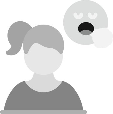 Konuşma baloncukları olan kadın. Kabarcık vektör simgeleri olan basit bir kadın illüstrasyonu