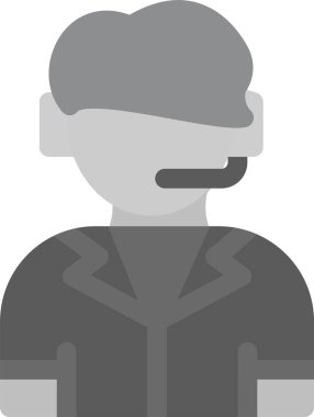 Kulaklık simgesi olan avatar adam, vektör illüstrasyonu