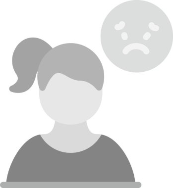 Üzgün yüzlü bir kadın. vektör simgesi