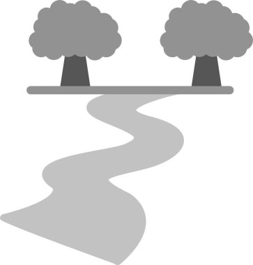 Ağaç ormanı doğa simgesi katı biçimde