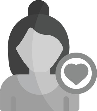 Kadın. Web simgesi basit illüstrasyon