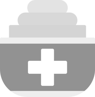 Tıbbi ve sağlık vektör ikonu. biçim düz sembol, gri renk, yuvarlak açılar, beyaz arkaplan.