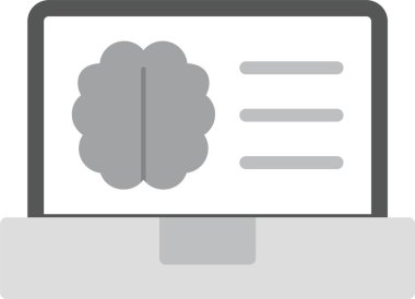 Beyin simgesi vektörlü dizüstü bilgisayar