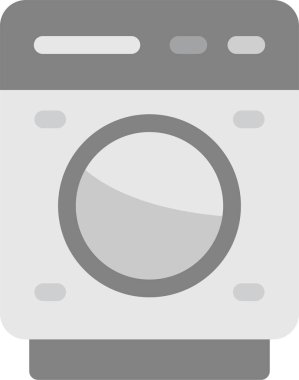 çamaşır makinesi simgesi, vektör illüstrasyonu