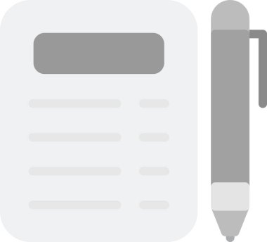 notepad kağıt kalem simgesi ana hat biçiminde