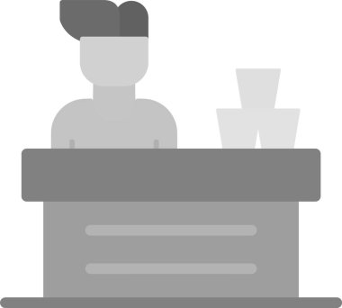 Şef adam ikonu. Beyaz üzerine izole edilmiş şef adam vektör simgelerinin düz çizimi