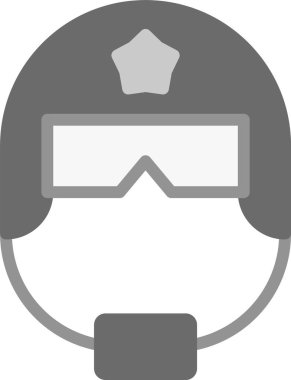 Polis miğferi simgesi, vektör illüstrasyonu basit tasarım