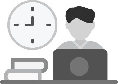 Çalışma alışkanlıkları simgesi, vektör illüstrasyonu basit tasarım