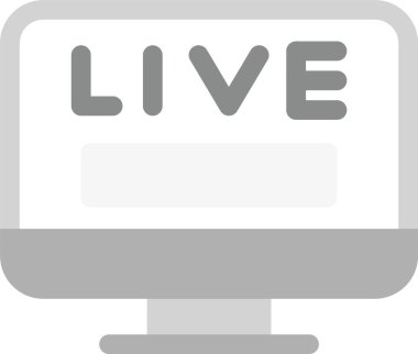 Canlı TV Simgesi, vektör illüstrasyonu basit tasarım