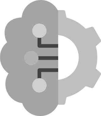 Yapay Zeka simgesi, vektör illüstrasyonu basit tasarım