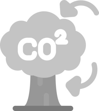 CO2 simgesi, vektör illüstrasyonu basit tasarım