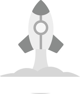 Uzay gemisi simgesi, vektör illüstrasyonu basit tasarım