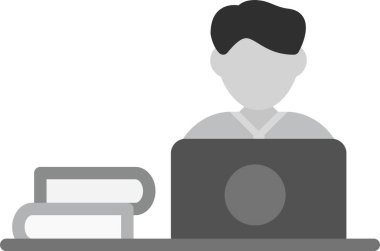 Serbest Çalışan Erkek Simgesi, vektör illüstrasyonu basit tasarım