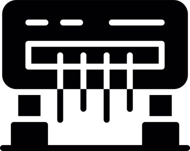 Ana hatlar biçiminde bilgisayar donanım simgesi