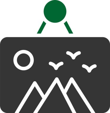 Bir dağ simgesinin vektör illüstrasyonu