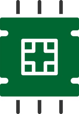 çip simgesi. Çipin özet vektörü. düz tasarım beyaz arkaplanda izole edildi