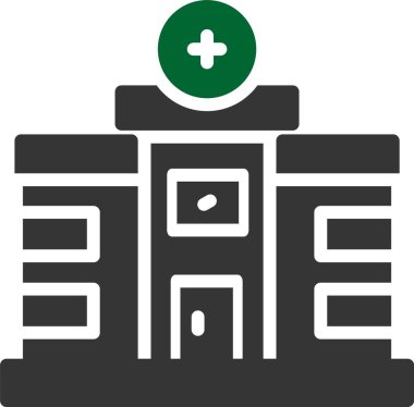 Hastane binası ikon vektör illüstrasyonu