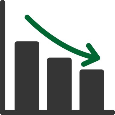 Çubuk grafik eğilim vektör simgesi