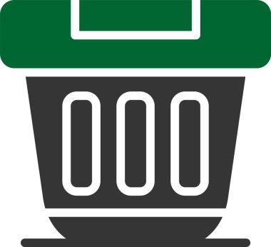 Çöp kutusu simgesi, vektör illüstrasyonu