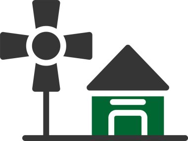 Yel değirmeni ikonu. Web için yel değirmeni vektör simgelerinin basit çizimi