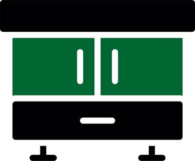 Yeşil trenli bir metronun vektör simgesi